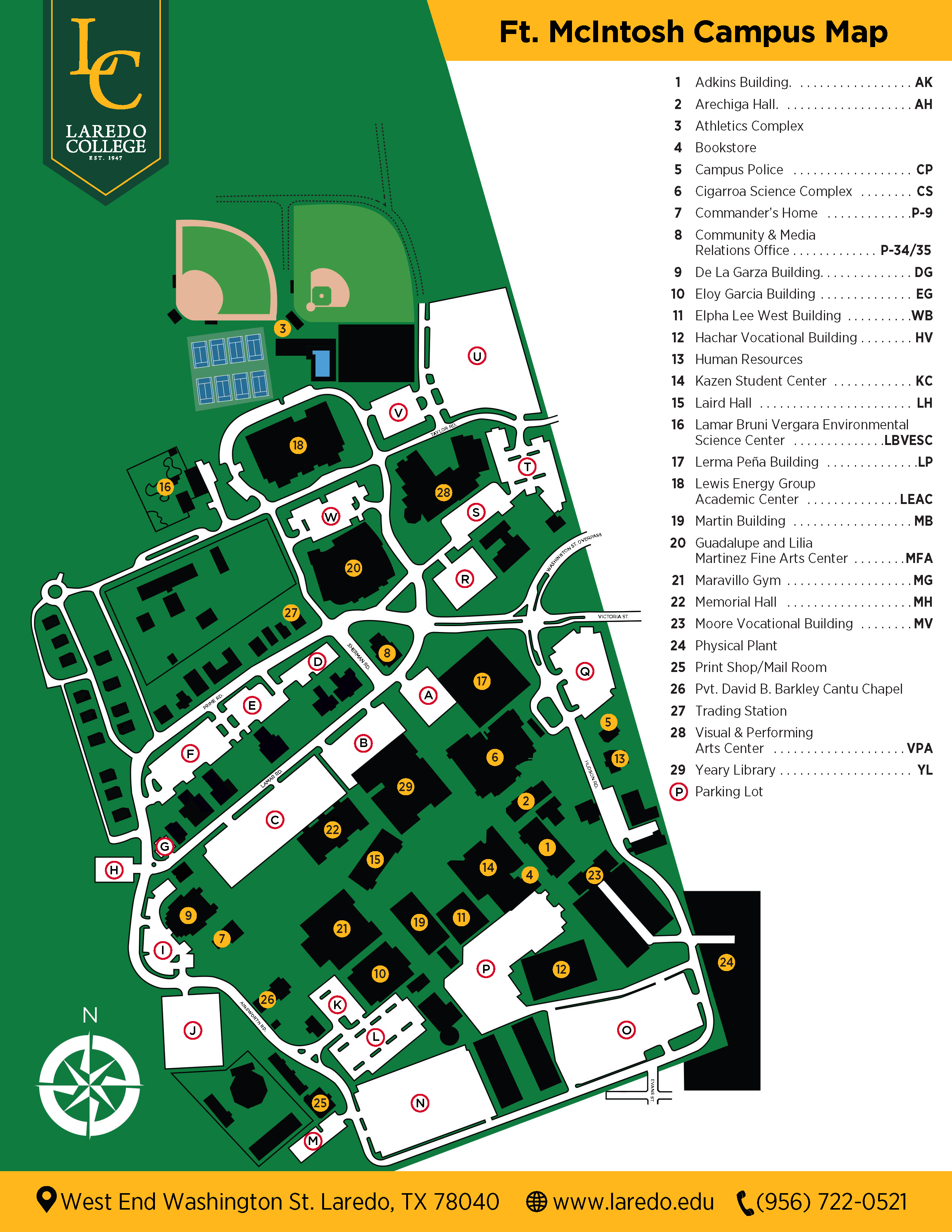 Laredo College Ft. McIntosh map